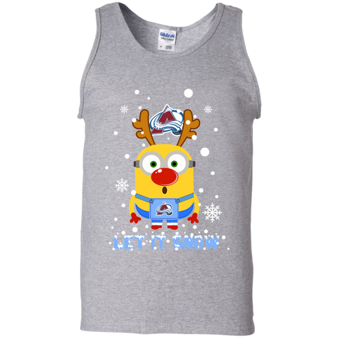 Minion Colorado Avalanche Ugly Christmas Sweaters Let It Snow Tank Top - The White Eagles Minion Colorado Avalanche Ugly Christmas Sweaters Let It Snow Tank Top - The White Eagles