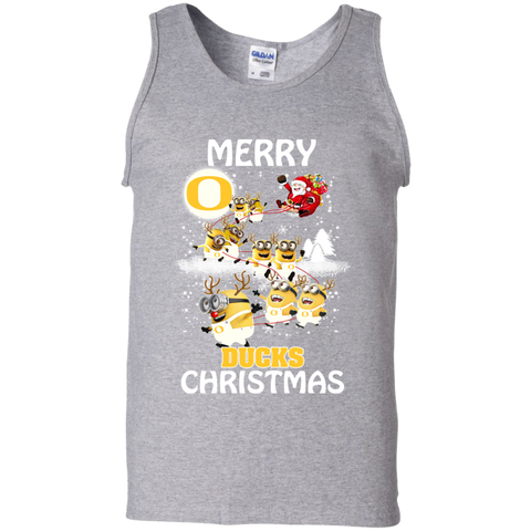 Oregon Ducks Ugly Christmas Sweaters Minions Santa Claus Merry Christmas Tank Top - The White Eagles Oregon Ducks Ugly Christmas Sweaters Minions Santa Claus Merry Christmas Tank Top - The White Eagles