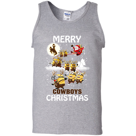 Wyoming Cowboys Ugly Christmas Sweaters Minions Santa Claus Merry Christmas Tank Top - The White Eagles Wyoming Cowboys Ugly Christmas Sweaters Minions Santa Claus Merry Christmas Tank Top - The White Eagles