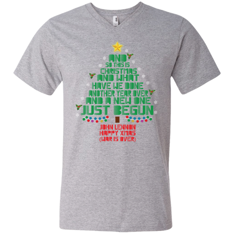 And So This Is And What Have We Done Another Year Over And A New One Just Begun John Lennon War Is Over Men's V-Neck T-Shirt - The White Eagles And So This Is And What Have We Done Another Year Over And A New One Just Begun John Lennon War Is Over Men's V-Neck T-Shirt - The White Eagles