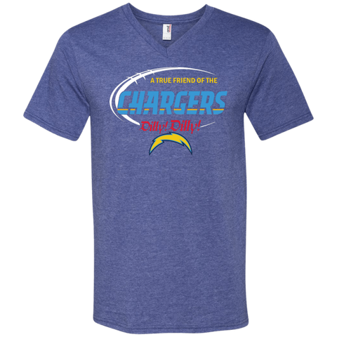Dilly Dilly Los Angeles Chargers A True Friend Of The Chargers Men's V-Neck T-Shirt - The White Eagles Dilly Dilly Los Angeles Chargers A True Friend Of The Chargers Men's V-Neck T-Shirt - The White Eagles
