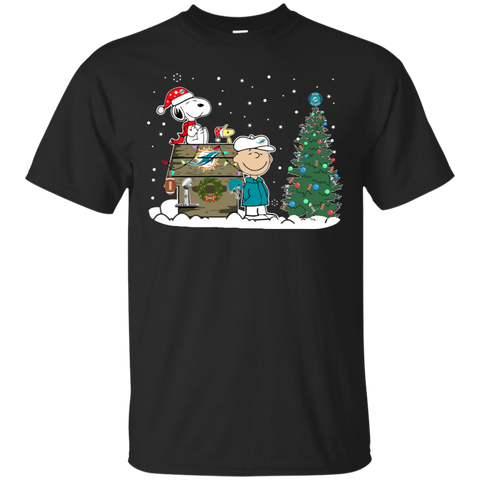 Miami Dolphins Snoopy The Peanuts Ugly Christmas Sweater Super Bowl Cotton T-Shirt - The White Eagles Miami Dolphins Snoopy The Peanuts Ugly Christmas Sweater Super Bowl Cotton T-Shirt - The White Eagles