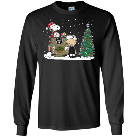 Oakland Raiders Snoopy The Peanuts Ugly Christmas Sweater Super Bowl LS Cotton T-Shirt - The White Eagles Oakland Raiders Snoopy The Peanuts Ugly Christmas Sweater Super Bowl LS Cotton T-Shirt - The White Eagles