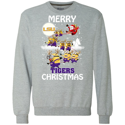 Lsu Tigers Ugly Christmas Sweaters Minions Santa Claus Merry Christmas Sweatshirt - The White Eagles Lsu Tigers Ugly Christmas Sweaters Minions Santa Claus Merry Christmas Sweatshirt - The White Eagles