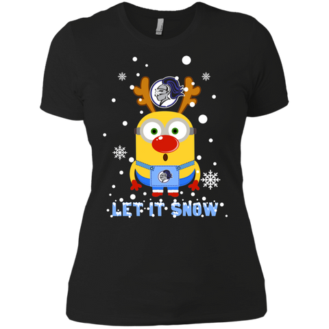 Minion Holy Cross Crusaders Ugly Christmas Sweaters Let It Snow Ladies' Shirt - The White Eagles Minion Holy Cross Crusaders Ugly Christmas Sweaters Let It Snow Ladies' Shirt - The White Eagles