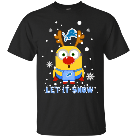 Minion Detroit Lions Ugly Christmas Sweaters Let It Snow Cotton T-Shirt - The White Eagles Minion Detroit Lions Ugly Christmas Sweaters Let It Snow Cotton T-Shirt - The White Eagles