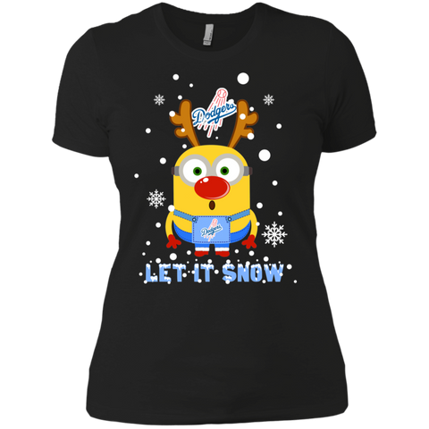 Minion Los Angeles Dodgers Ugly Christmas Sweaters Let It Snow Ladies' Shirt - The White Eagles Minion Los Angeles Dodgers Ugly Christmas Sweaters Let It Snow Ladies' Shirt - The White Eagles