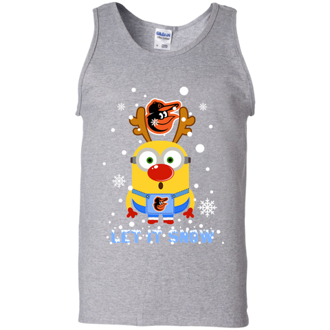 Minion Baltimore Orioles Ugly Christmas Sweaters Let It Snow Tank Top - The White Eagles Minion Baltimore Orioles Ugly Christmas Sweaters Let It Snow Tank Top - The White Eagles