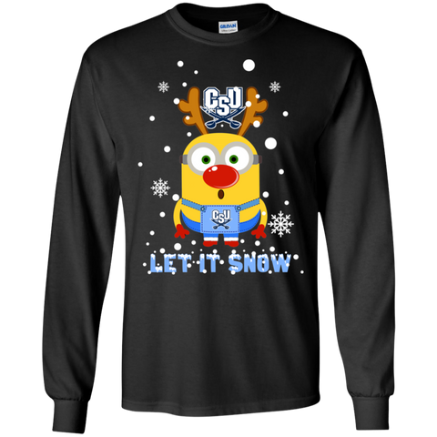 Minion Charleston Southern Buccaneers Ugly Christmas Sweaters Let It Snow LS Cotton T-Shirt - The White Eagles Minion Charleston Southern Buccaneers Ugly Christmas Sweaters Let It Snow LS Cotton T-Shirt - The White Eagles