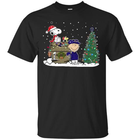 Baltimore Ravens Snoopy The Peanuts Ugly Christmas Sweater Super Bowl Cotton T-Shirt - The White Eagles Baltimore Ravens Snoopy The Peanuts Ugly Christmas Sweater Super Bowl Cotton T-Shirt - The White Eagles