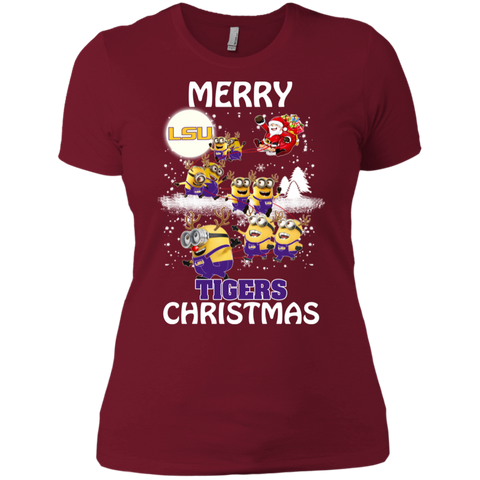 Lsu Tigers Ugly Christmas Sweaters Minions Santa Claus Merry Christmas Ladies' Shirt - The White Eagles Lsu Tigers Ugly Christmas Sweaters Minions Santa Claus Merry Christmas Ladies' Shirt - The White Eagles