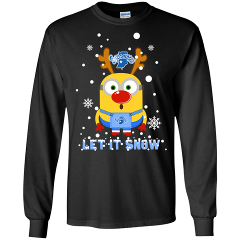 Minion Indiana State Sycamores Ugly Christmas Sweaters Let It Snow LS Cotton T-Shirt - The White Eagles Minion Indiana State Sycamores Ugly Christmas Sweaters Let It Snow LS Cotton T-Shirt - The White Eagles