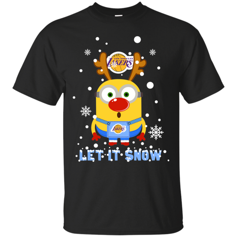 Minion Los Angeles Lakers Ugly Christmas Sweaters Let It Snow Cotton T-Shirt - The White Eagles Minion Los Angeles Lakers Ugly Christmas Sweaters Let It Snow Cotton T-Shirt - The White Eagles