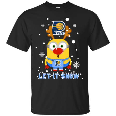 Minion Indiana Pacers Ugly Christmas Sweaters Let It Snow Cotton T-Shirt - The White Eagles Minion Indiana Pacers Ugly Christmas Sweaters Let It Snow Cotton T-Shirt - The White Eagles