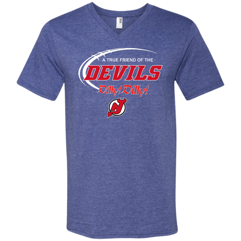 Dilly Dilly A True Friend Of The New Jersey Devils Men's V-Neck T-Shirt - The White Eagles Dilly Dilly A True Friend Of The New Jersey Devils Men's V-Neck T-Shirt - The White Eagles
