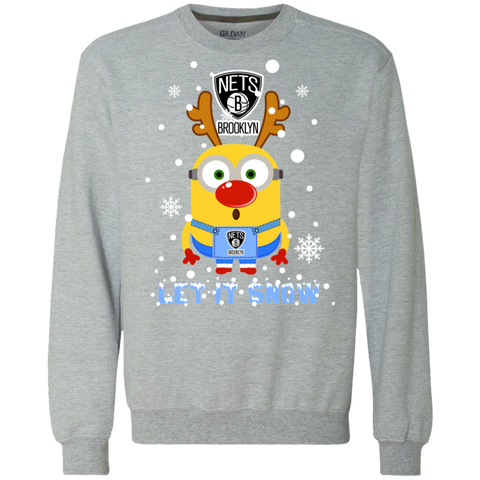 Minion Brooklyn Nets Ugly Christmas Sweaters Let It Snow Sweatshirt - The White Eagles Minion Brooklyn Nets Ugly Christmas Sweaters Let It Snow Sweatshirt - The White Eagles
