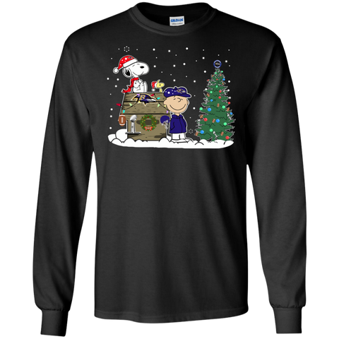 Baltimore Ravens Snoopy The Peanuts Ugly Christmas Sweater Super Bowl LS Cotton T-Shirt - The White Eagles Baltimore Ravens Snoopy The Peanuts Ugly Christmas Sweater Super Bowl LS Cotton T-Shirt - The White Eagles