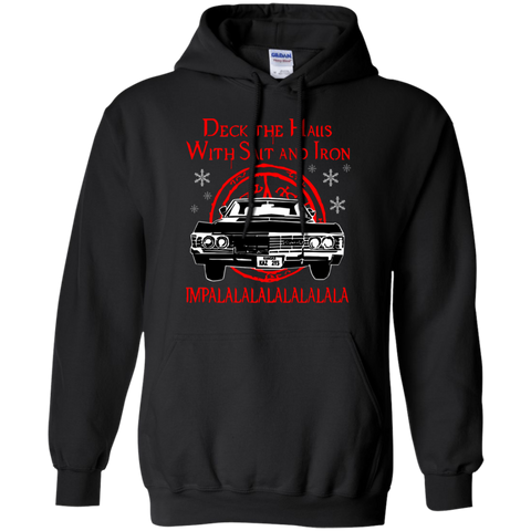 Deck The Halls With Salt And Iron Impala Lalalalalalala Supernatural Ugly Christmas Sweater Hoodie - The White Eagles Deck The Halls With Salt And Iron Impala Lalalalalalala Supernatural Ugly Christmas Sweater Hoodie - The White Eagles