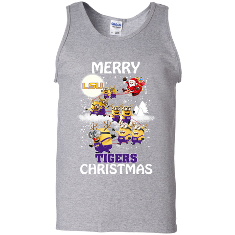 Lsu Tigers Ugly Christmas Sweaters Minions Santa Claus Merry Christmas Tank Top - The White Eagles Lsu Tigers Ugly Christmas Sweaters Minions Santa Claus Merry Christmas Tank Top - The White Eagles