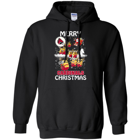 Ball State Cardinals Ugly Christmas Sweaters Minions Santa Claus Merry Christmas Hoodie - The White Eagles Ball State Cardinals Ugly Christmas Sweaters Minions Santa Claus Merry Christmas Hoodie - The White Eagles