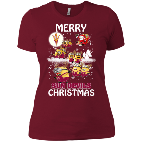 Arizona State Sun Devils Ugly Christmas Sweaters Minions Santa Claus Merry Christmas Ladies' Shirt - The White Eagles Arizona State Sun Devils Ugly Christmas Sweaters Minions Santa Claus Merry Christmas Ladies' Shirt - The White Eagles