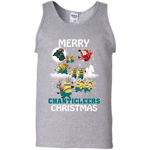 Coastal Carolina Chanticleers Ugly Christmas Sweaters Minions Santa Claus Merry Christmas Tank Top - The White Eagles Coastal Carolina Chanticleers Ugly Christmas Sweaters Minions Santa Claus Merry Christmas Tank Top - The White Eagles