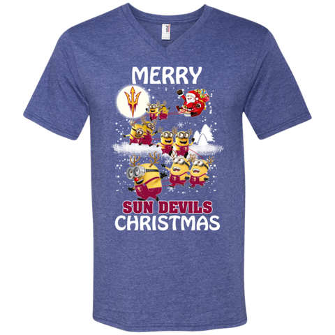 Arizona State Sun Devils T Shirts Minions Santa Claus Merry Christmas Men's V-Neck T-Shirt - The White Eagles Arizona State Sun Devils T Shirts Minions Santa Claus Merry Christmas Men's V-Neck T-Shirt - The White Eagles