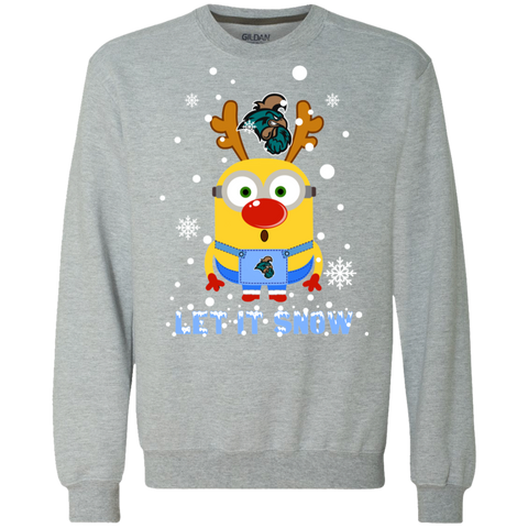 Minion Coastal Carolina Chanticleers Ugly Christmas Sweaters Let It Snow Sweatshirt - The White Eagles Minion Coastal Carolina Chanticleers Ugly Christmas Sweaters Let It Snow Sweatshirt - The White Eagles