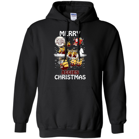 Texas A_amp_m Aggies Ugly Christmas Sweaters Minions Santa Claus Merry Christmas Hoodie - The White Eagles Texas A_amp_m Aggies Ugly Christmas Sweaters Minions Santa Claus Merry Christmas Hoodie - The White Eagles