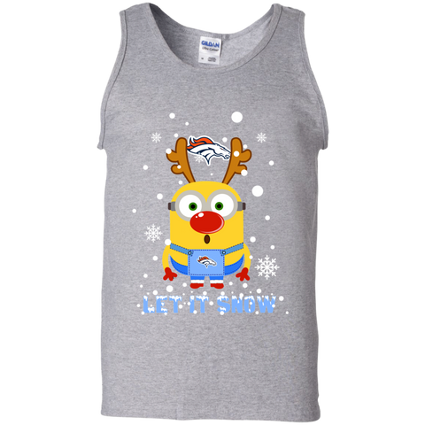 Minion Denver Broncos Ugly Christmas Sweaters Let It Snow Tank Top - The White Eagles Minion Denver Broncos Ugly Christmas Sweaters Let It Snow Tank Top - The White Eagles