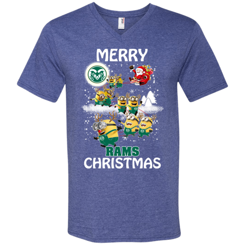 Colorado State Rams Ugly Christmas Sweaters Minions Santa Claus Merry Christmas Men's V-Neck T-Shirt - The White Eagles Colorado State Rams Ugly Christmas Sweaters Minions Santa Claus Merry Christmas Men's V-Neck T-Shirt - The White Eagles