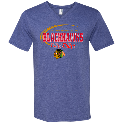 Dilly Dilly A True Friend Of The Chicago Blackhawks Men's V-Neck T-Shirt - The White Eagles Dilly Dilly A True Friend Of The Chicago Blackhawks Men's V-Neck T-Shirt - The White Eagles