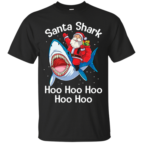 Santa Shark Hoo Hoo Hoo Hoo Hoo Christmas Ugly Christmas Sweater Cotton T-Shirt - The White Eagles Santa Shark Hoo Hoo Hoo Hoo Hoo Christmas Ugly Christmas Sweater Cotton T-Shirt - The White Eagles