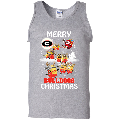 Georgia Bulldogs Ugly Christmas Sweaters Minions Santa Claus Merry Christmas Tank Top - The White Eagles Georgia Bulldogs Ugly Christmas Sweaters Minions Santa Claus Merry Christmas Tank Top - The White Eagles
