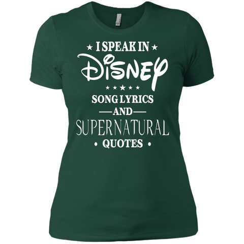 I Speak In Disney Song Lyrics And Supernatural Quotes Shirt Ladies' Shirt - The White Eagles I Speak In Disney Song Lyrics And Supernatural Quotes Shirt Ladies' Shirt - The White Eagles