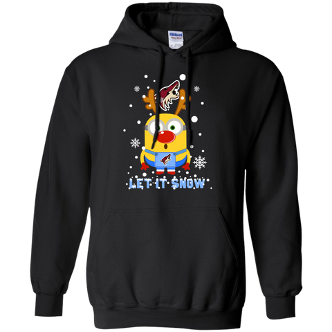 Minion Arizona Coyotes Ugly Christmas Sweaters Let It Snow Hoodie - The White Eagles Minion Arizona Coyotes Ugly Christmas Sweaters Let It Snow Hoodie - The White Eagles