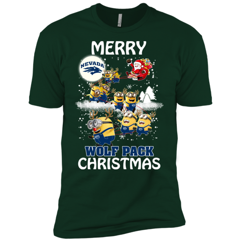 Nevada Wolf Pack Ugly Christmas Sweaters Minions Santa Claus Merry Christmas Men's Sleeve Shirt - The White Eagles Nevada Wolf Pack Ugly Christmas Sweaters Minions Santa Claus Merry Christmas Men's Sleeve Shirt - The White Eagles
