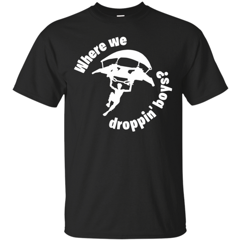 Fortnite Where We Droppin Cotton T-Shirt - The White Eagles Fortnite Where We Droppin Cotton T-Shirt - The White Eagles