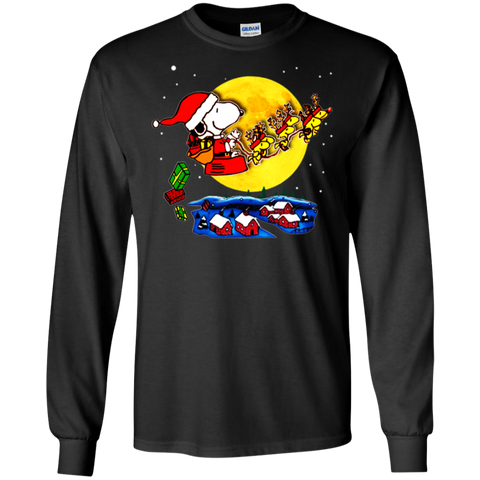 Snoopy Santa Claus Christmas The Peanuts Movie LS Cotton T-Shirt - The White Eagles Snoopy Santa Claus Christmas The Peanuts Movie LS Cotton T-Shirt - The White Eagles