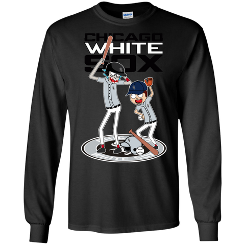 Chicago White Sox Baseball Rick And Morty LS Cotton T-Shirt - The White Eagles Chicago White Sox Baseball Rick And Morty LS Cotton T-Shirt - The White Eagles