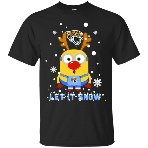 Minion Jacksonville Jaguars Ugly Christmas Sweaters Let It Snow Cotton T-Shirt - The White Eagles Minion Jacksonville Jaguars Ugly Christmas Sweaters Let It Snow Cotton T-Shirt - The White Eagles