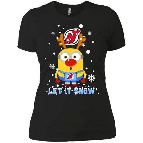 Minion New Jersey Devils Ugly Christmas Sweaters Let It Snow Ladies' Shirt - The White Eagles Minion New Jersey Devils Ugly Christmas Sweaters Let It Snow Ladies' Shirt - The White Eagles