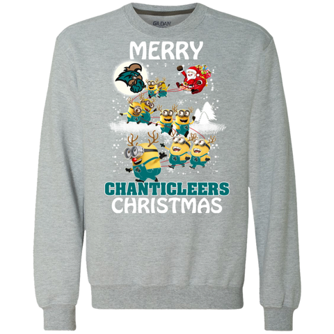Coastal Carolina Chanticleers Ugly Christmas Sweaters Minions Santa Claus Merry Christmas Sweatshirt - The White Eagles Coastal Carolina Chanticleers Ugly Christmas Sweaters Minions Santa Claus Merry Christmas Sweatshirt - The White Eagles