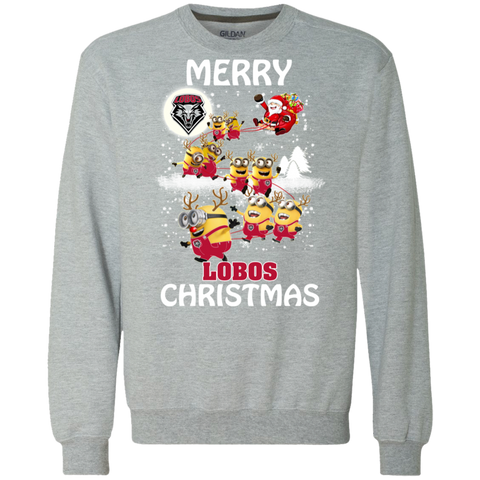 New Mexico Lobos Ugly Christmas Sweaters Minions Santa Claus Merry Christmas Sweatshirt - The White Eagles New Mexico Lobos Ugly Christmas Sweaters Minions Santa Claus Merry Christmas Sweatshirt - The White Eagles