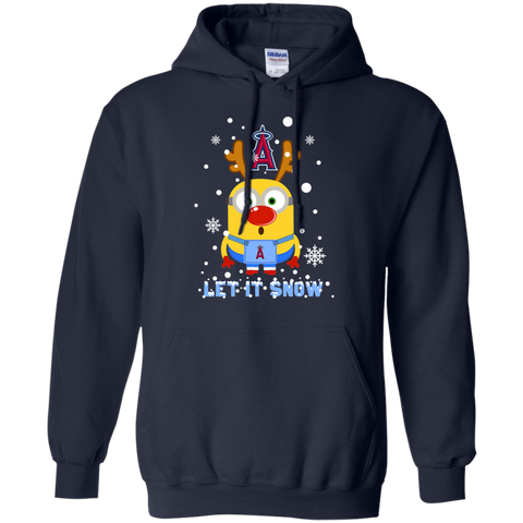Minion Los Angeles Angels Ugly Christmas Sweaters Let It Snow Hoodie - The White Eagles Minion Los Angeles Angels Ugly Christmas Sweaters Let It Snow Hoodie - The White Eagles