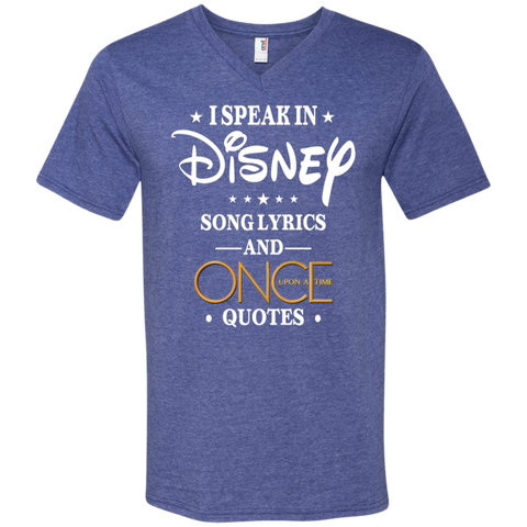 I Speak In Disney Song Lyrics And Once Upon A Time Quotes Shirt Men's V-Neck T-Shirt - The White Eagles I Speak In Disney Song Lyrics And Once Upon A Time Quotes Shirt Men's V-Neck T-Shirt - The White Eagles