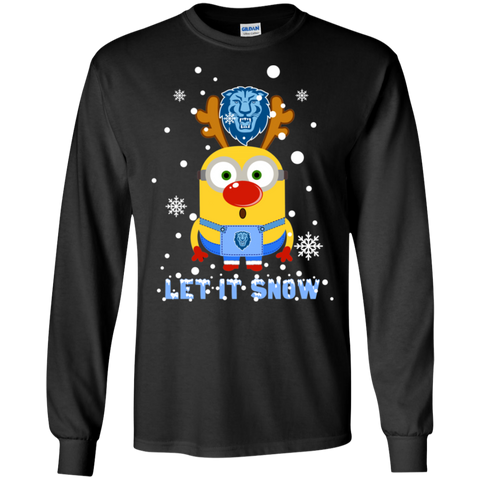 Minion Columbia Lions Ugly Christmas Sweaters Let It Snow LS Cotton T-Shirt - The White Eagles Minion Columbia Lions Ugly Christmas Sweaters Let It Snow LS Cotton T-Shirt - The White Eagles