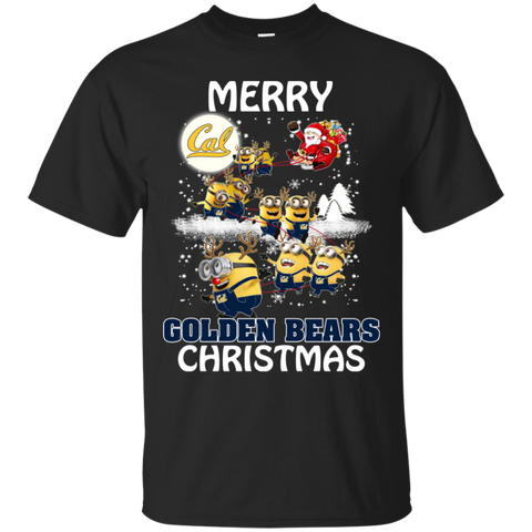 California Golden Bears Ugly Christmas Sweaters Minions Santa Claus Merry Christmas Cotton T-Shirt - The White Eagles California Golden Bears Ugly Christmas Sweaters Minions Santa Claus Merry Christmas Cotton T-Shirt - The White Eagles