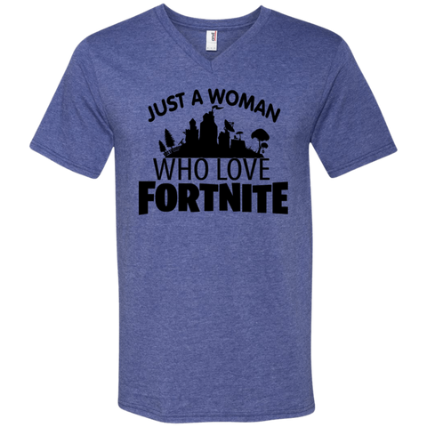 Fortnite Just A Woman Who Loves Fortnite Men's V-Neck T-Shirt - The White Eagles Fortnite Just A Woman Who Loves Fortnite Men's V-Neck T-Shirt - The White Eagles