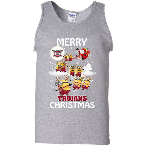 Troy Trojans Ugly Christmas Sweaters Minions Santa Claus Merry Christmas Tank Top - The White Eagles Troy Trojans Ugly Christmas Sweaters Minions Santa Claus Merry Christmas Tank Top - The White Eagles